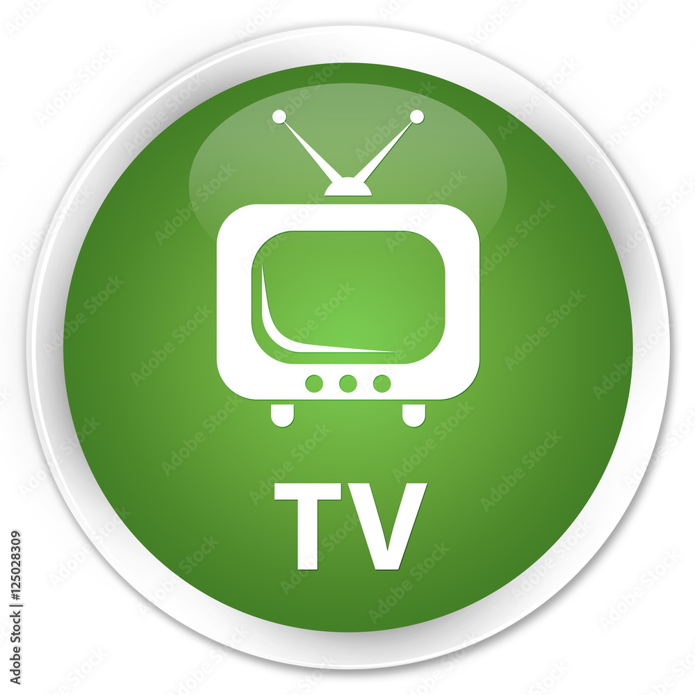 TV soft green glossy round button TV soft green glossy round button