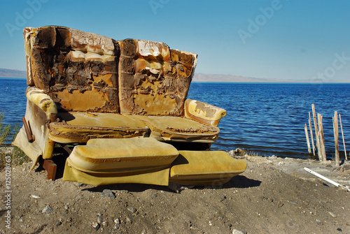 Ruined chair by Salton Sea