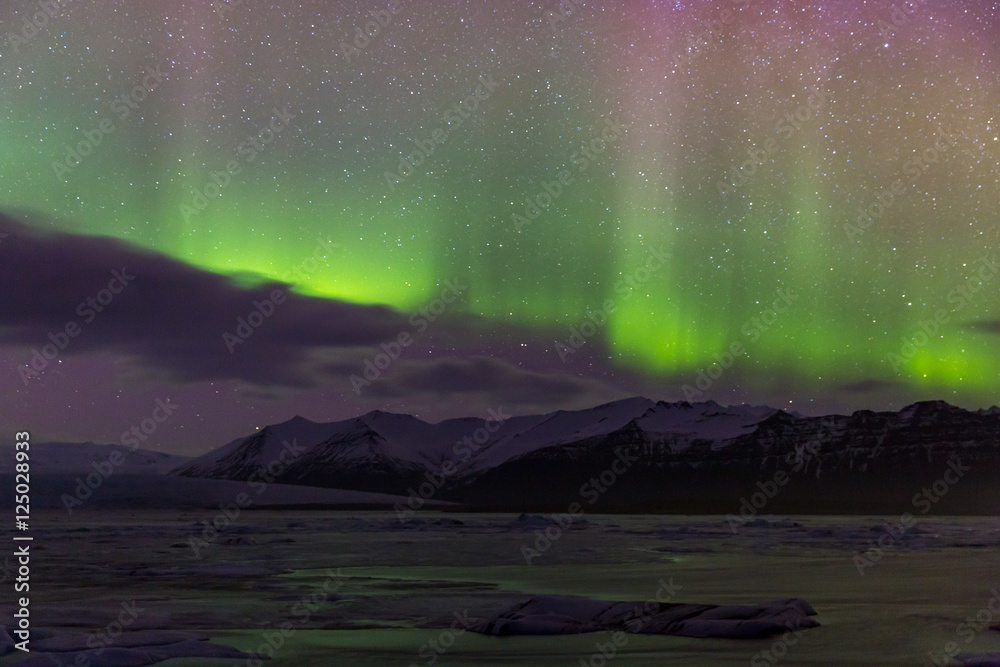 Aurora borealis Glacier Iceland