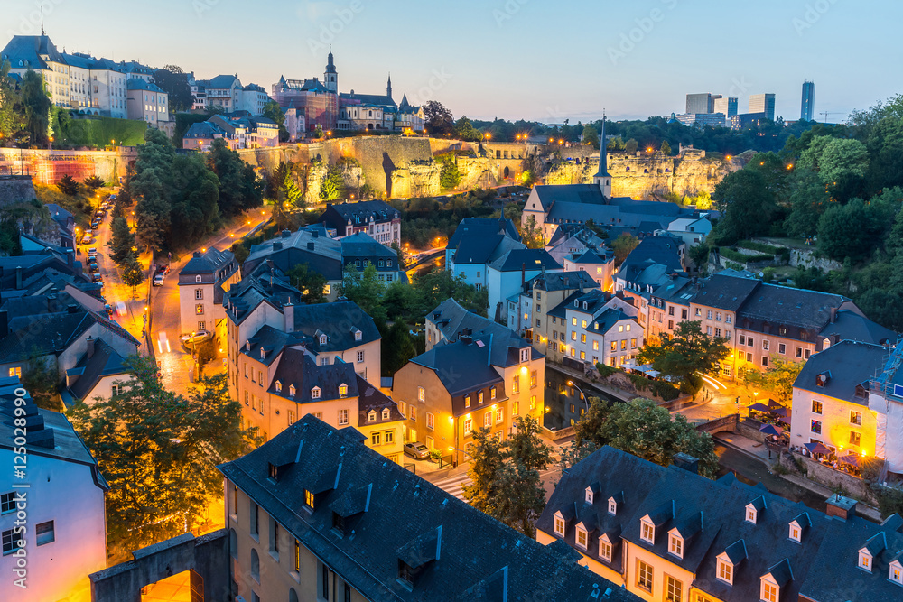 Obraz premium Luxembourg City night