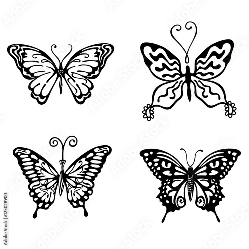 Butterfly logo set