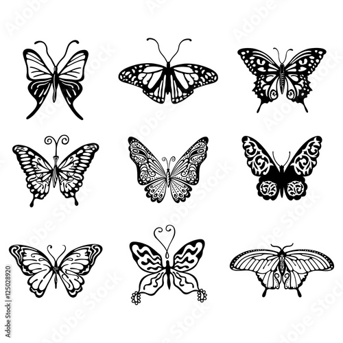 Butterfly logo set