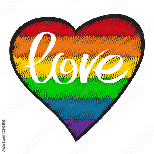 isolated rainbow heart