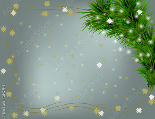 Christmas backdround with green frame