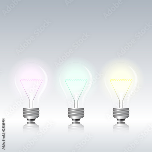 Light bulbs on gray background