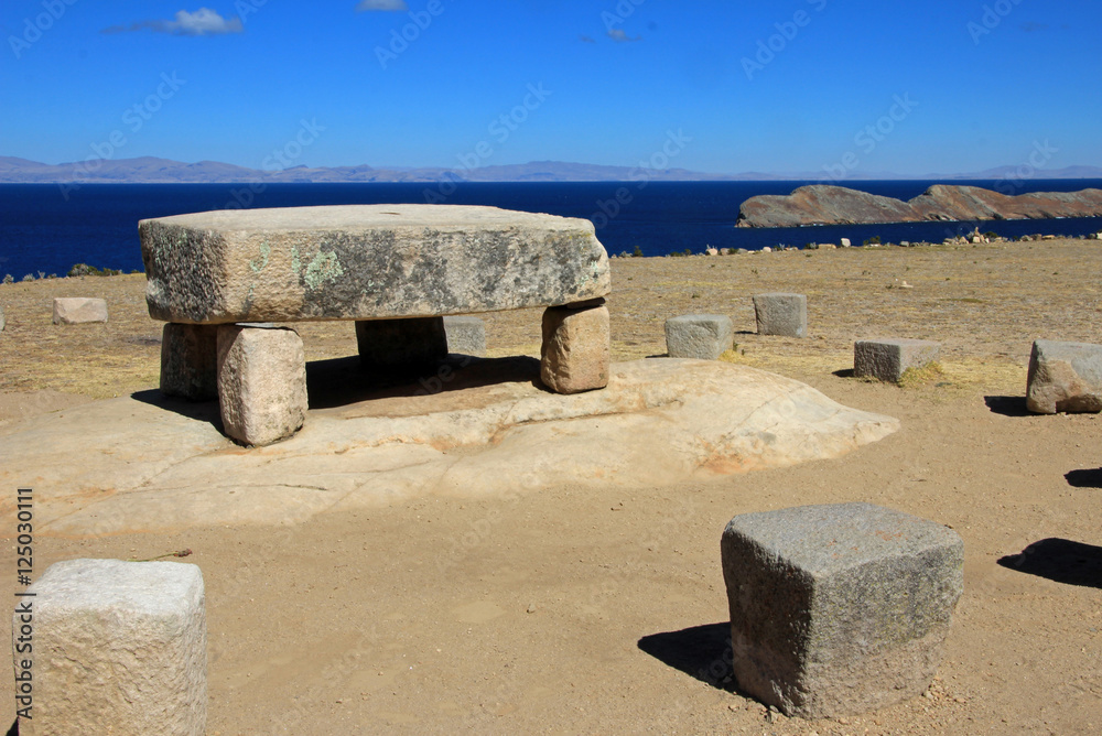 Φωτογραφία Chincana ruins at Isla del Sol, Island of the Sun, Titicaca lake, Bolivia