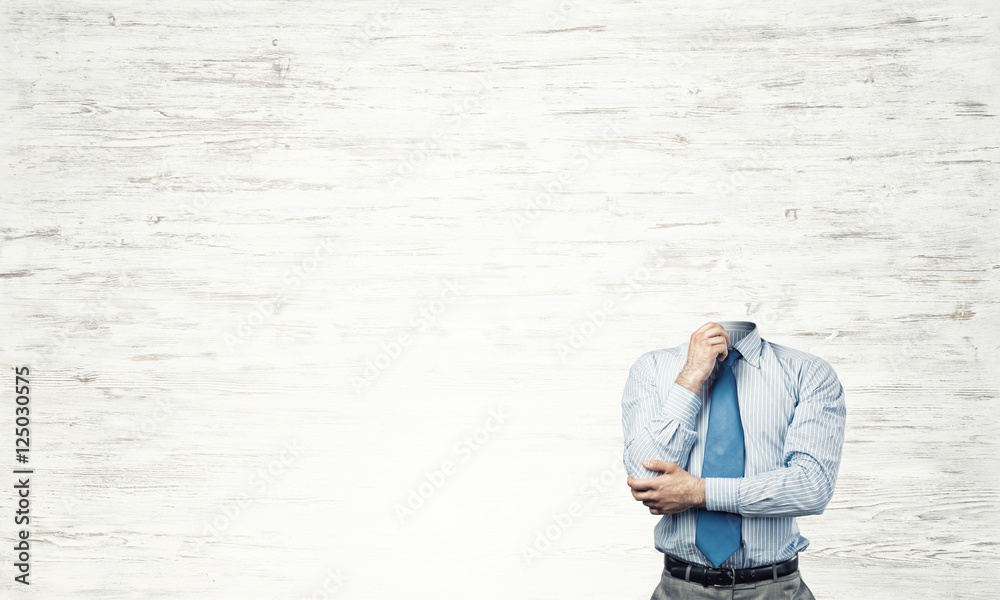 Headless pensive businessman Headless pensive businessman