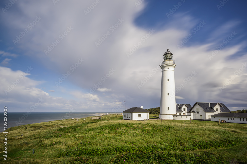 long time exposure of Lighthouse Hirtshals, Denmark, Europe