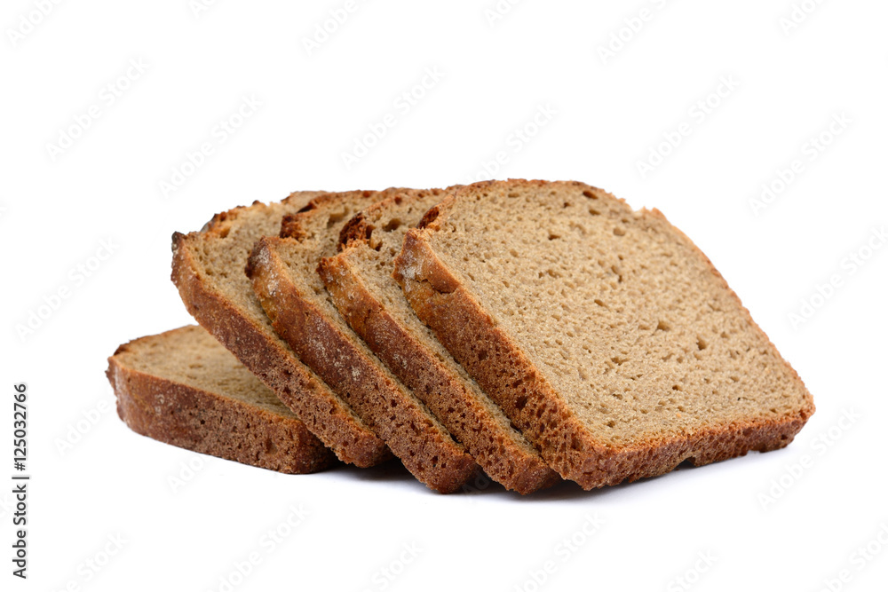 Sliced rye bread isolated on white background Sliced rye bread isolated on white background