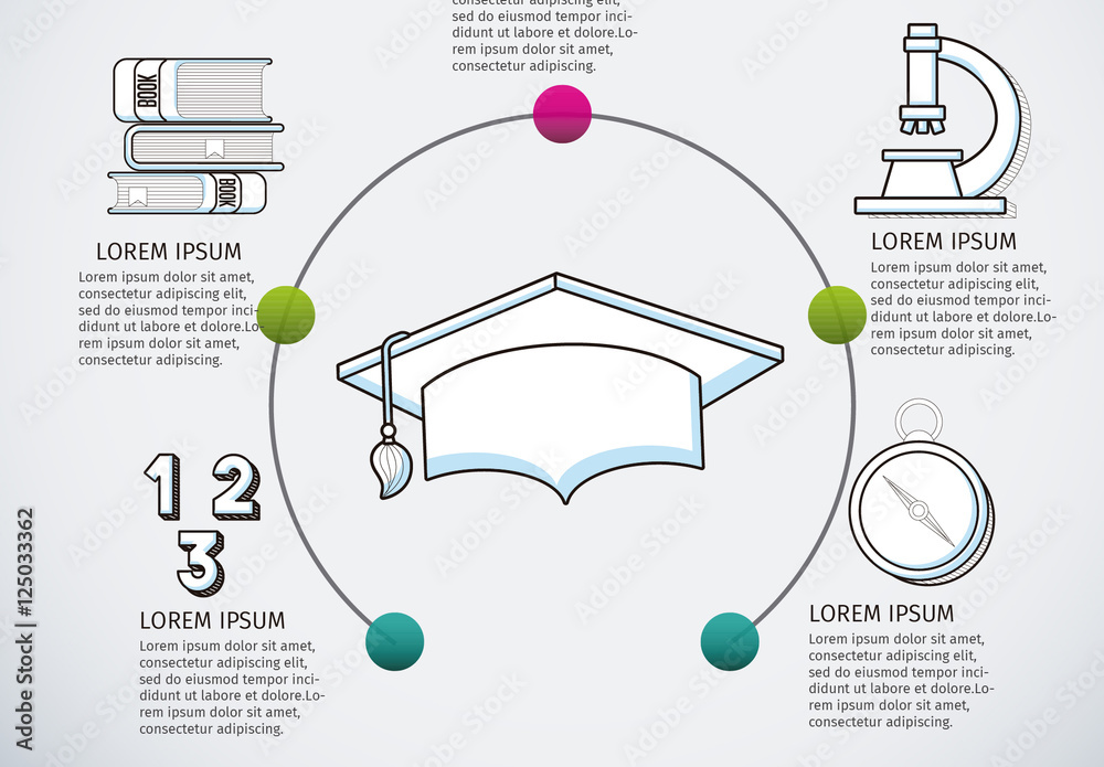 Blue And Green Education Icons Infographic Design Stock Template ...