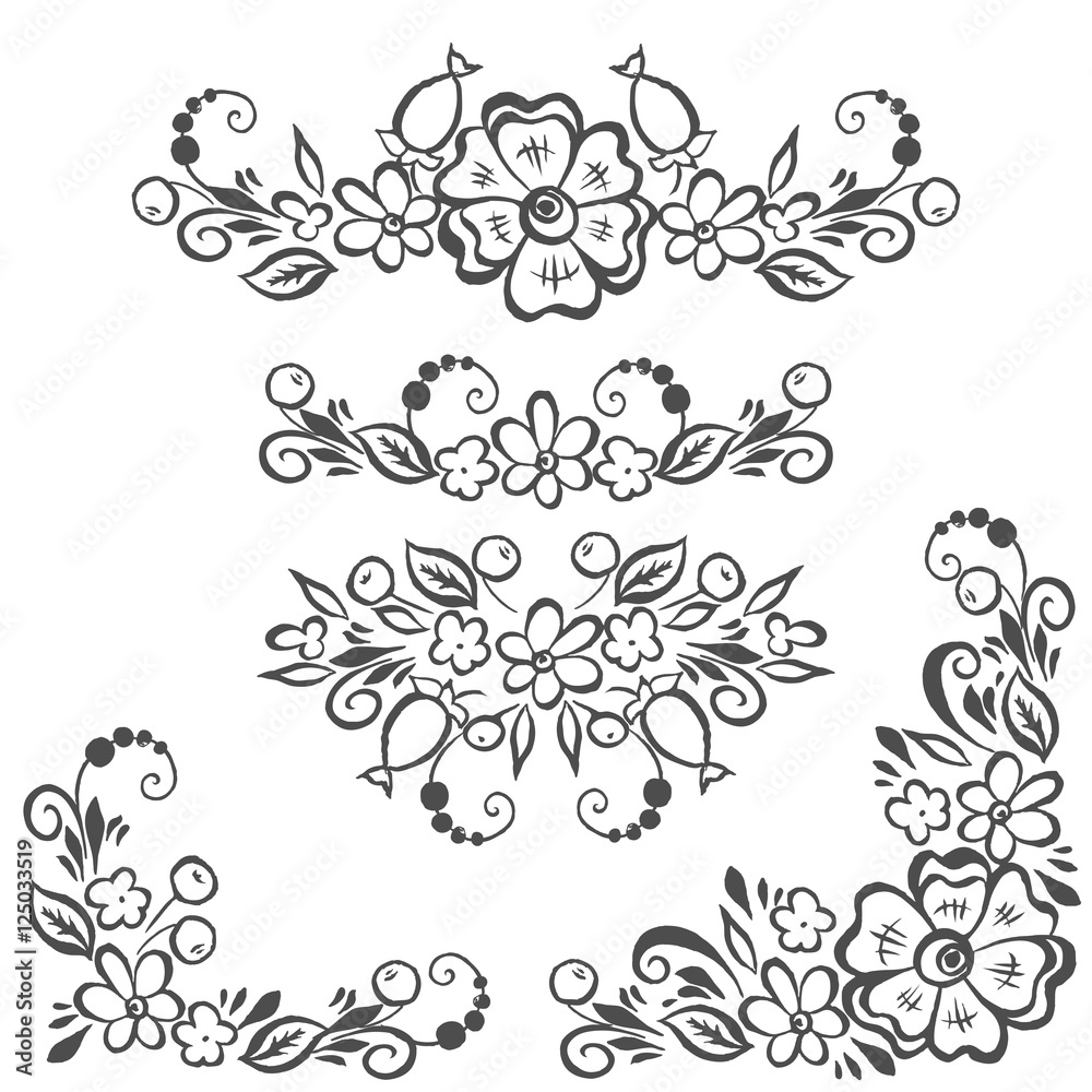 isolated floral vector design element