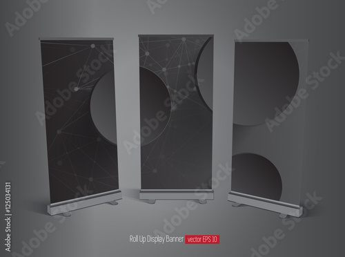 Roll up display banner, vector 