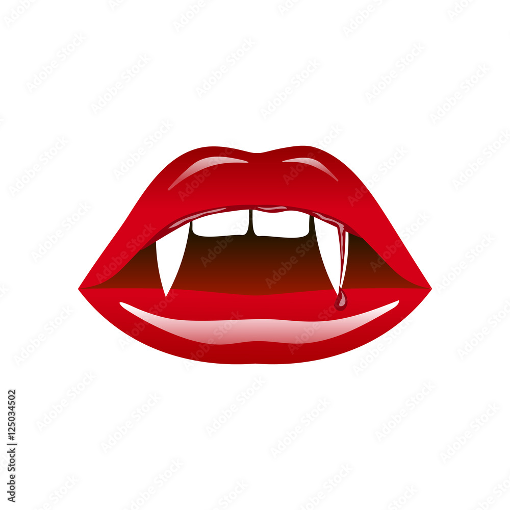 Vampire lips vector illustration