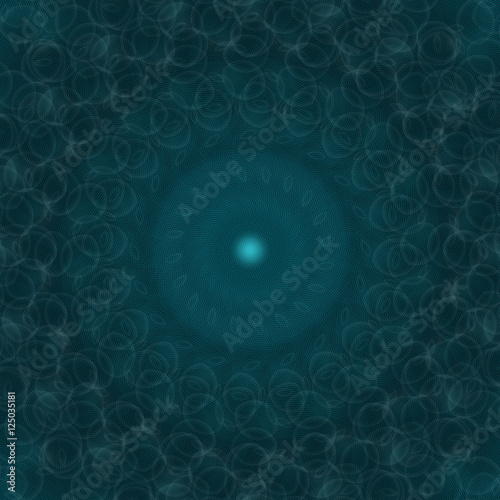 Mysterious blue background with a round mandala