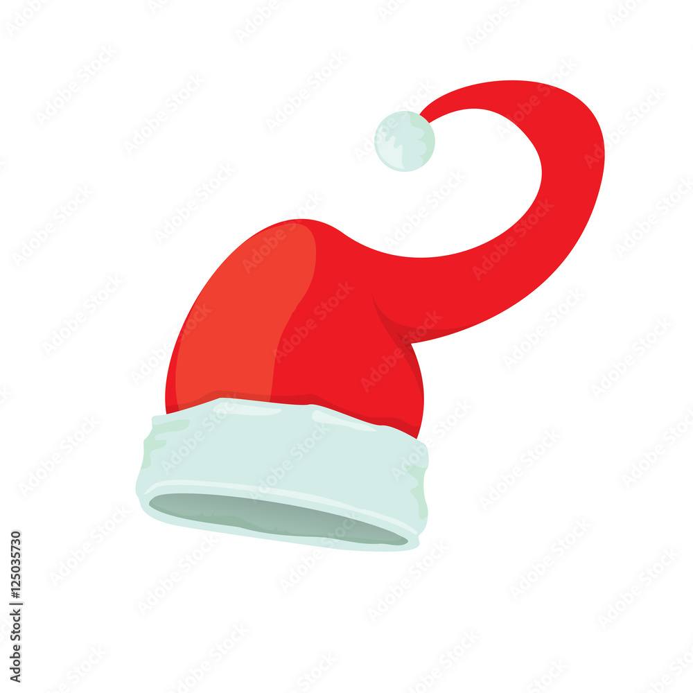 vector red santa hat isolated on white background vector red santa hat isolated on white background