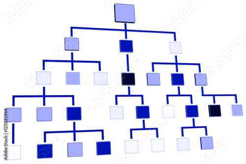 hierarchical structure, 3D illustration
