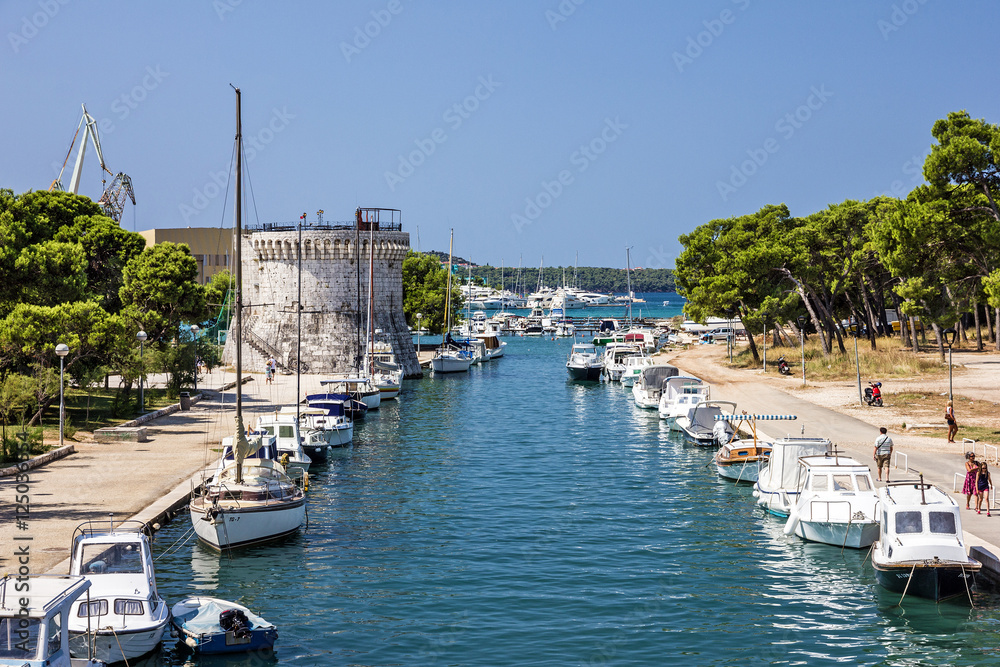 TROGIR, CROATIA: Boats in Trogir Marina