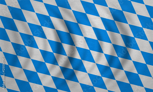 Flag of Bavaria wavy, real detailed fabric texture