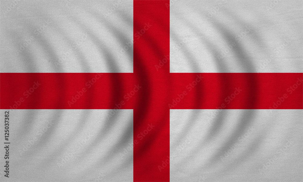 Fototapeta premium Flag of England wavy, real detailed fabric texture