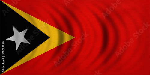 Flag of East Timor wavy  detailed fabric texture
