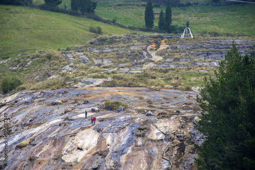 Terraced salt pans on the outskirts of Guaranda, Bolivar Province, Ecuador. 