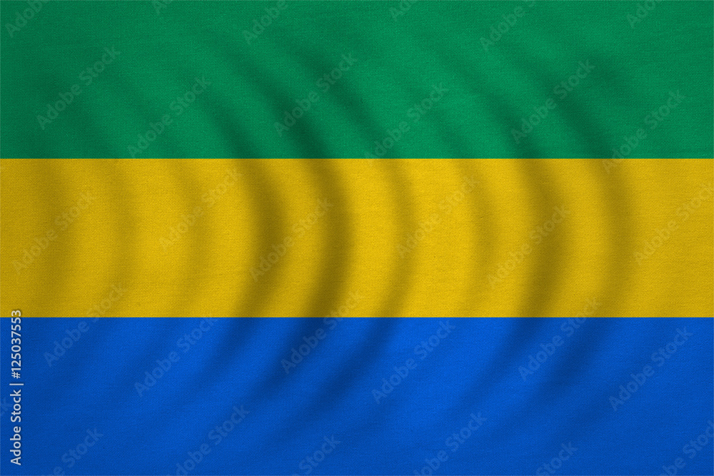 Flag of Gabon wavy, real detailed fabric texture Flag of Gabon wavy, real detailed fabric texture