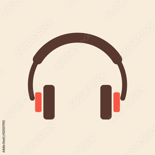 Headphone icon vector. Musical sign