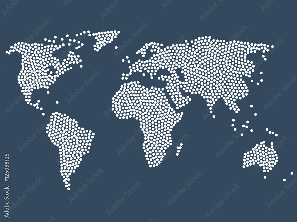 Dotted world map, stock vector Stock Vector | Adobe Stock