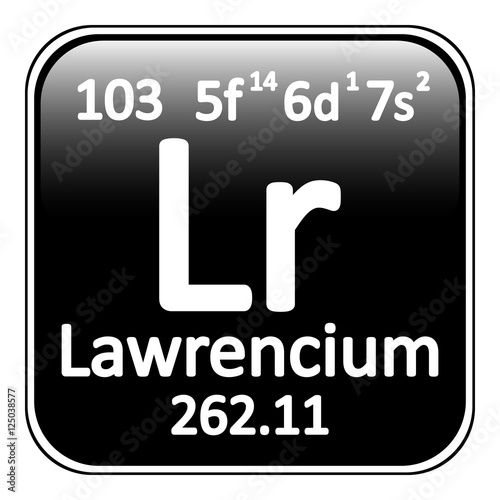 Fotografi Periodic table element lawrencium icon.