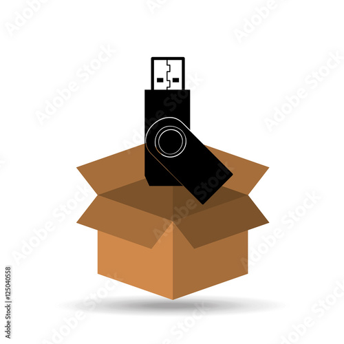 USB memory drive black icon design vector illustration eps 10