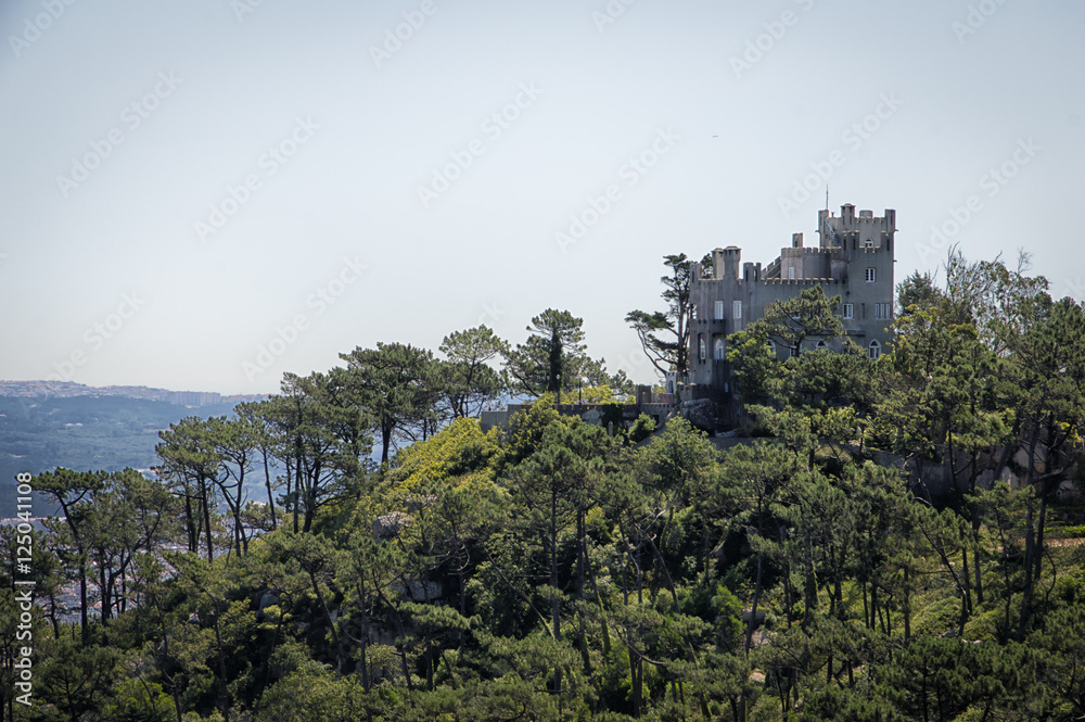Sintra, Portugal, view of the ancient castel of the city