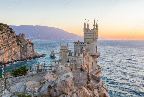 The Swallow's Nest is a decorative castle located at Gaspra, Crimea photo