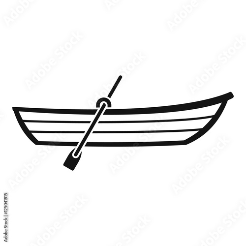 Boat with paddle icon. Simple illustration of boat with paddle vector icon for web