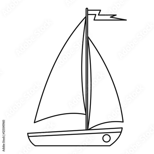 Boat icon. Outline illustration of boat vector icon for web