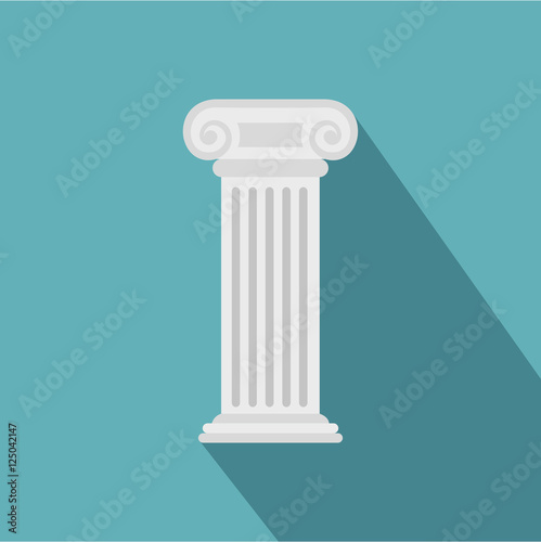 Roman column icon. Flat illustration of roman column vector icon for web