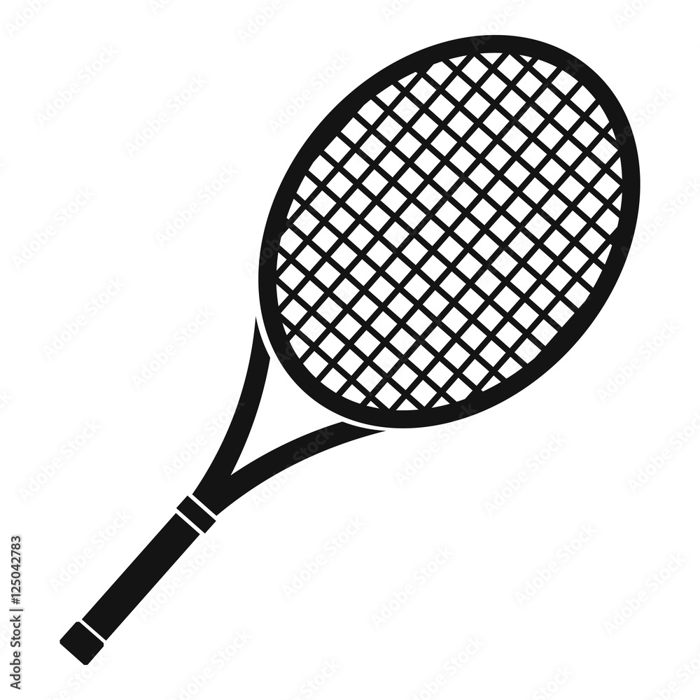 Tennis racket icon. Simple illustration of tennis racket vector icon for  web Stock Vector | Adobe Stock