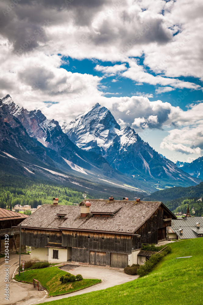 Breathtaking view to Cortina di Ampezzo, Dolomites, Italy