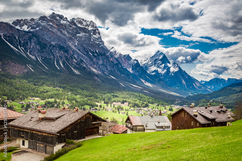 Stunning view to Cortina di Ampezzo, Dolomites, Italy Stunning view to Cortina di Ampezzo, Dolomites, Italy