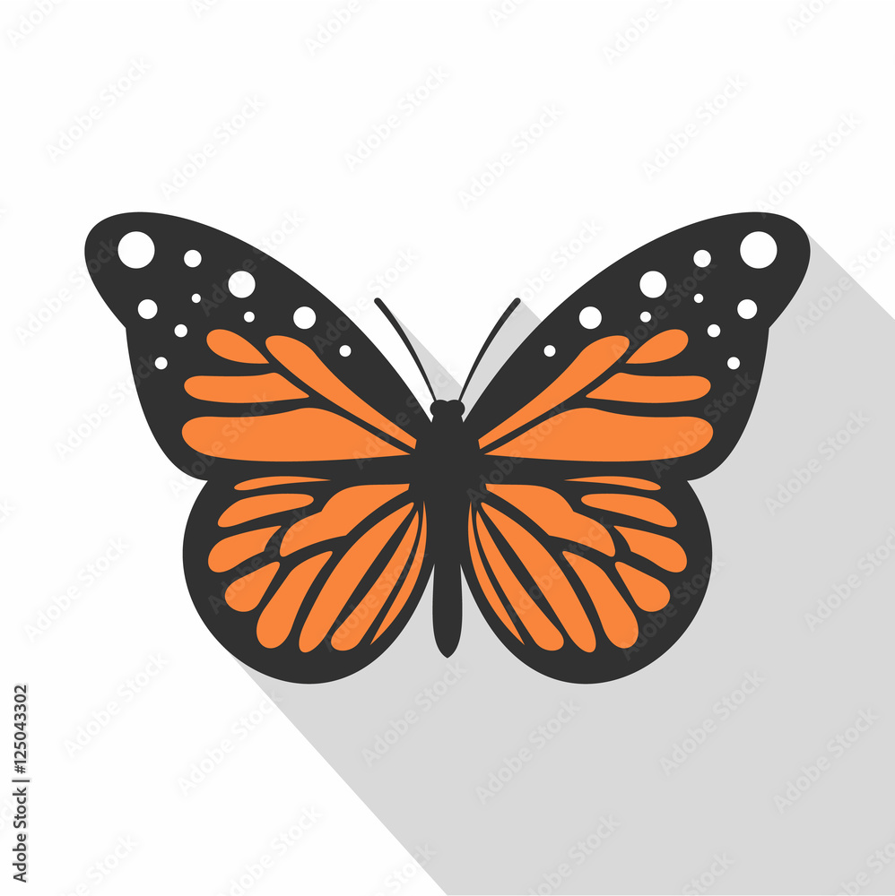 Big butterfly icon. Flat illustration of big butterfly vector icon for web