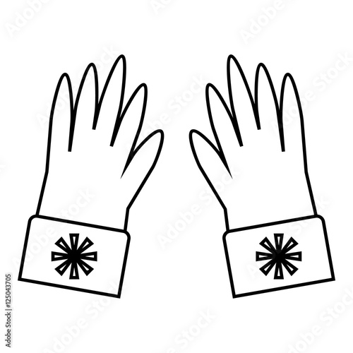 Winter gloves icon. Outline illustration of winter gloves vector icon for web