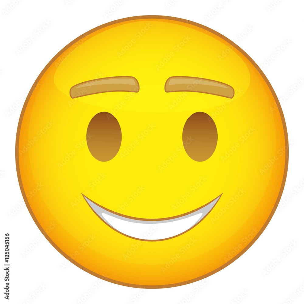 Smiling happy emoticon icon. Cartoon illustration of emoticon vector icon for web design Smiling happy emoticon icon. Cartoon illustration of emoticon vector icon for web design