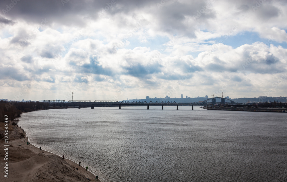 The Dnieper river in Kyiv in early spring
