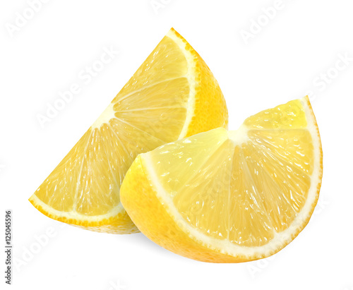 lemon fruit slices isolated on white background with clipping path