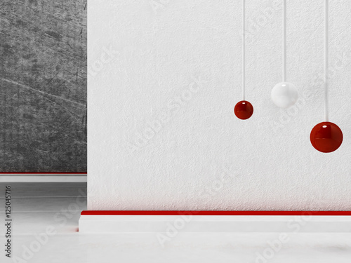 nice decor with the balls in the room, 3d