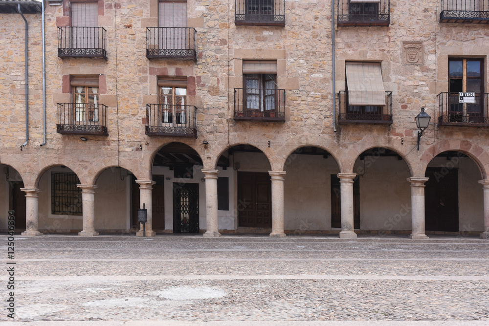 Arche in the Main square in Siguenza, Guadalajara province, Castilla y Leon, Spain