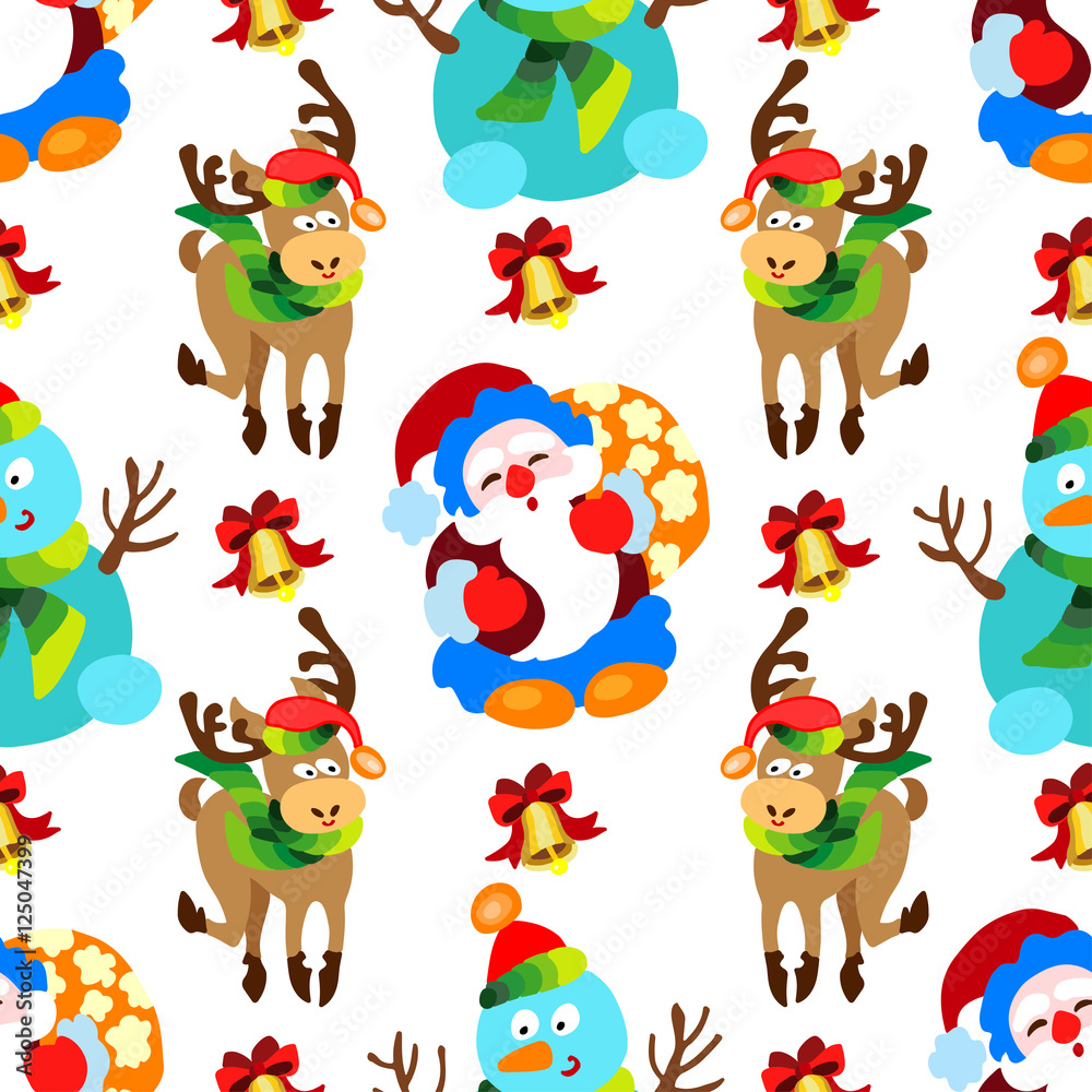 Fototapeta premium seamless pattern with Christmas decorations