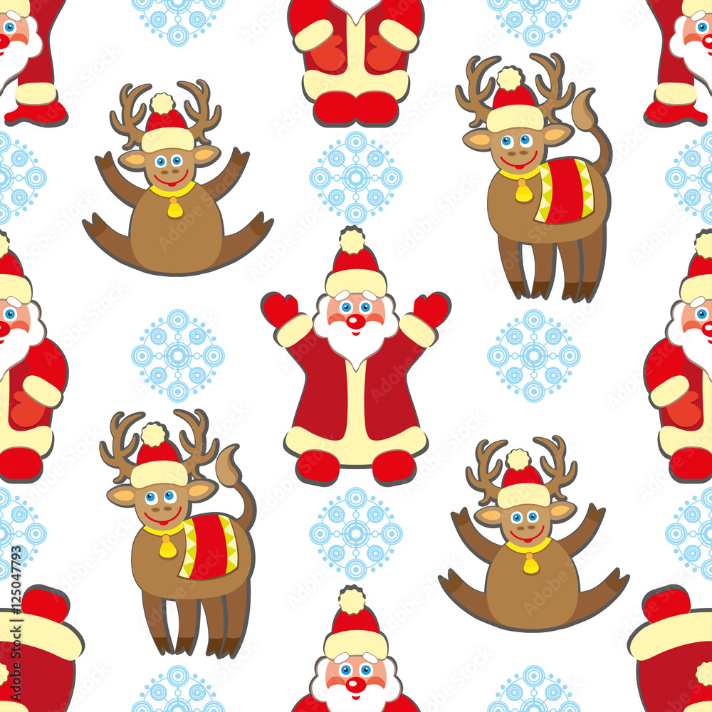 seamless pattern with Christmas decorations