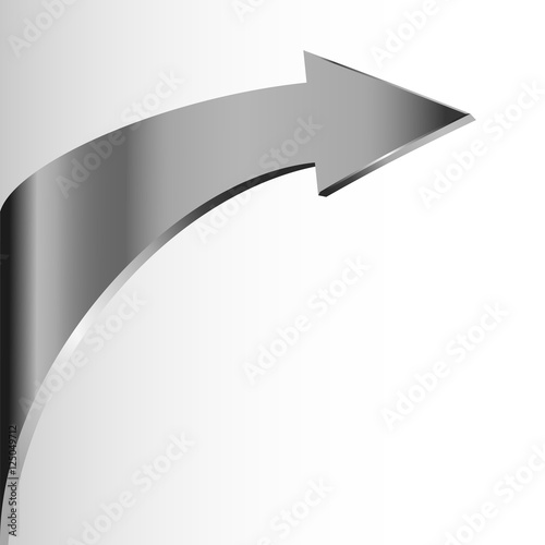 Silver arrow and white background