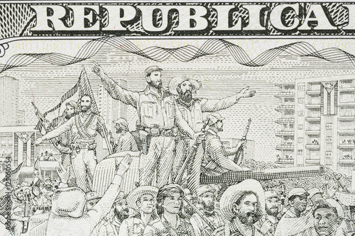 The victory of the Cuban Revolution on the reverse 1 peso.. photo