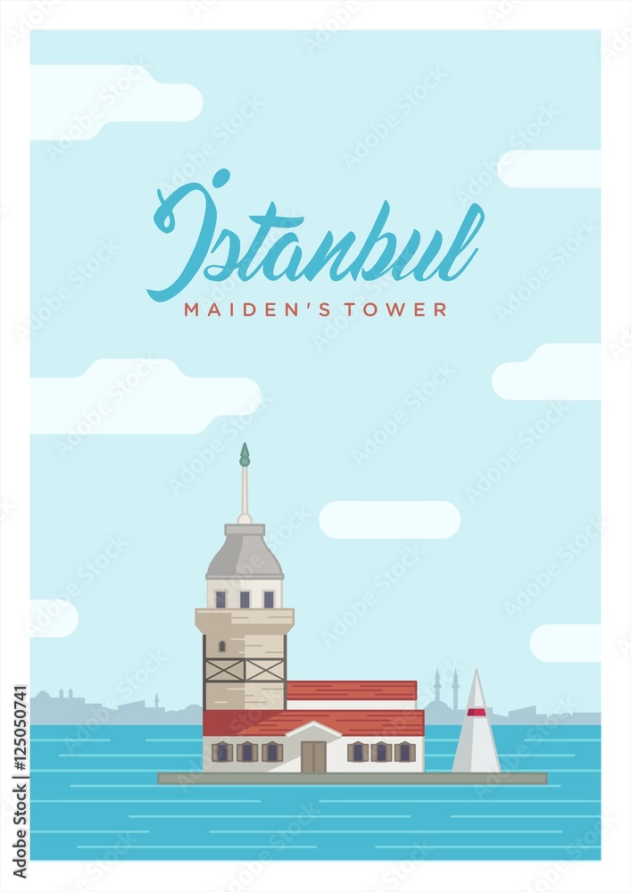 Istanbul Maidens Tower illustration